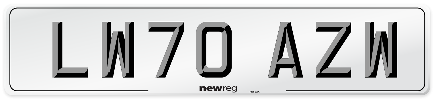 LW70 AZW Number Plate from New Reg